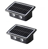 Set 2 Lampi Solare Bidirectionale RGB MRG M929, 12 LED, Senzor Lumina, IP65, Exterior, Gradina, Multicolor