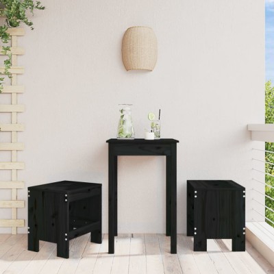 Gossi taburete de gradina, 2 buc., negru, 40x36x45 cm, lemn masiv pin foto