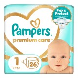 Scutece Premium Care, marimea 1, 2-5 kg, 26 bucati, Pampers