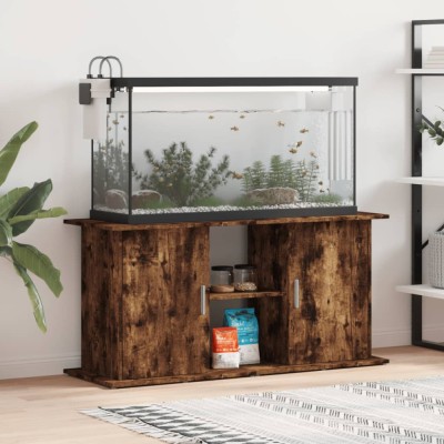 vidaXL Suport acvariu, stejar afumat, 121x41x58 cm, lemn prelucrat foto
