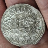 Germania Episcopia Bamberg 4 KREUZER 1696 , argint , detalii , luciu partial