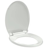 Cumpara ieftin Capac WC cu inchidere silentioasa, alb, oval