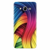 Husa silicon pentru Samsung Grand Prime, Curly Colorful Rainbow Lines Illustration