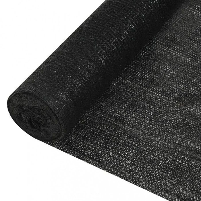 vidaXL Plasă protecție intimitate, negru, 2x10 m, HDPE, 150 g/m&sup2;