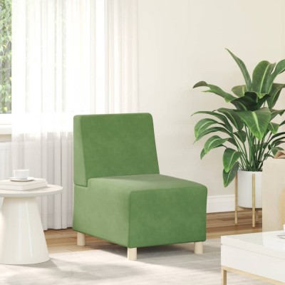 vidaXL Canapea Scaun fără brațe verde deschis 55 cm catifea 4108482 foto