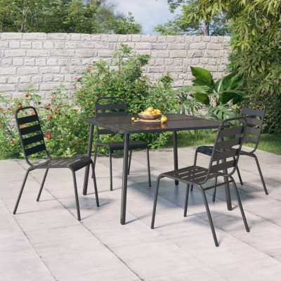 vidaXL Set de masă pentru grădină, 5 piese, antracit, oțel 3187989 foto