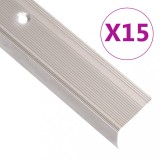 VidaXL Profile trepte &icirc;n formă de L, 15 buc. șampanie 90 cm aluminiu