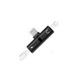 Cumpara ieftin Adaptor splitter universal 2in1 pentru casti si incarcare iPhone,3x mufe Lightning- Negru