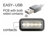 Cablu EASY-USB 2.0 tip A unghi sus/jos la micro USB-B T-T 0.5m Negru, Delock 85203