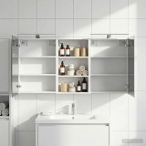 vidaXL Set dulap baie cu raft 3 pcs 140 x 14,5 x 70 cm Lemn compozit 3403784