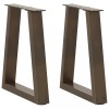 VidaXL Picioare pentru măsuță de cafea &icirc;n formă de V, 2 buc., oțel natural, 28 x (42-43,3) cm 4012543