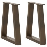 vidaXL Picioare pentru măsuță de cafea &icirc;n formă de V, 2 buc., oțel natural, 28 x (42-43,3) cm