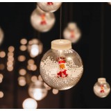 Perdea luminoasă LED - glob de zăpadă cu Moș Crăciun - 2,7 x 0,75 m - 110 LED-uri alb cald - IP44