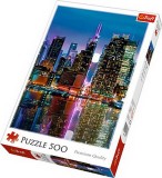 Puzzle Trefl 500 piese Luna Plina &icirc;n Manhattan, multicolor, 10+ ani