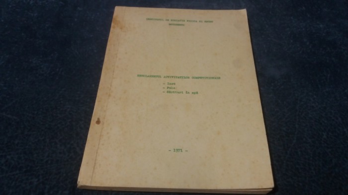 REGULAMENTUL ACTIVITATILOR COMPETITIONALE INOT POLO SARITURI IN APA 1971