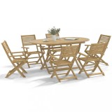 vidaXL Set mobilier de grădină, 7 piese, lemn masiv de acacia 3295003