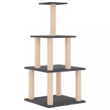 Cumpara ieftin Ansamblu pisici, stalpi din funie sisal, gri inchis, 111 cm