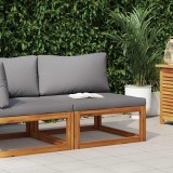 VidaXL Canapea de mijloc modulară, pernă gri &icirc;nchis, lemn masiv acacia 311862
