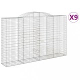 Cumpara ieftin Cosuri gabion arcuite 9 buc, 300x50x180/200 cm, fier galvanizat