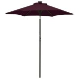 Cumpara ieftin Umbrelă de soare cu lumini LED, roșu bordo, 200x211cm, aluminiu