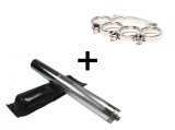 Cumpara ieftin Set Autoaparare: Baston Telescopic Otel Argintiu 64cm + Box Craniu Argintiu. Compact 20cm, Extensibil, Husa Curea