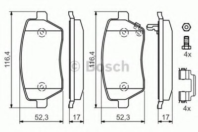 Set placute frana,frana disc SUZUKI SWIFT III (MZ, EZ) (2005 - 2016) BOSCH 0 986 494 160 foto