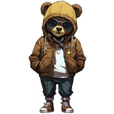 Sticker decorativ, Teddy Hip Hop, Maro, 90 cm, 1332STK-1