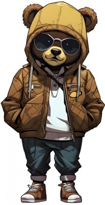 Sticker decorativ, Teddy Hip Hop, Maro, 90 cm, 1332STK-1 foto