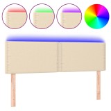 Cumpara ieftin Tablie de pat cu LED, crem, 144x5x78/88 cm, textil