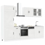 vidaXL Set dulap de bucătărie 8 piese &bdquo;Kalmar&rdquo; alb lucios Lemn