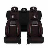 Set Huse Scaune Universale Racing Negru Personalizate cu Peugeot