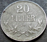 Moneda istorica 20 FILLER - UNGARIA, anul 1917 * cod 3662 = excelenta