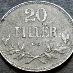 Moneda istorica 20 FILLER - UNGARIA, anul 1917 * cod 3662 = excelenta