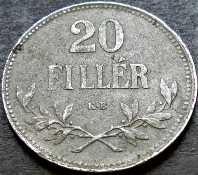 Moneda istorica 20 FILLER - UNGARIA, anul 1917 * cod 3662 = excelenta foto
