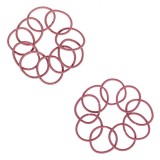 Elastice Păr, Set 20 Bucăți, Purpuriu cu Lurex Auriu pentru Femei, Oem