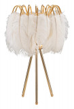 Lampa de masa Feather, Mauro Ferretti, &Oslash;40 x 60 cm, 1 x E27, 40W, fier/plastic, auriu/alb