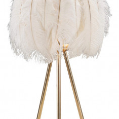 Lampa de masa Feather, Mauro Ferretti, Ø40 x 60 cm, 1 x E27, 40W, fier/plastic, auriu/alb