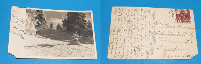 Carte Postala veche anul 1936 - Predeal iarna - foto C.H. Neustadter