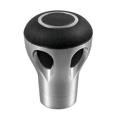 Nuca schimbator viteze, Lampa, Piele ecologica/Aluminiu, 15 mm/31 mm, Argintiu/Negru foto