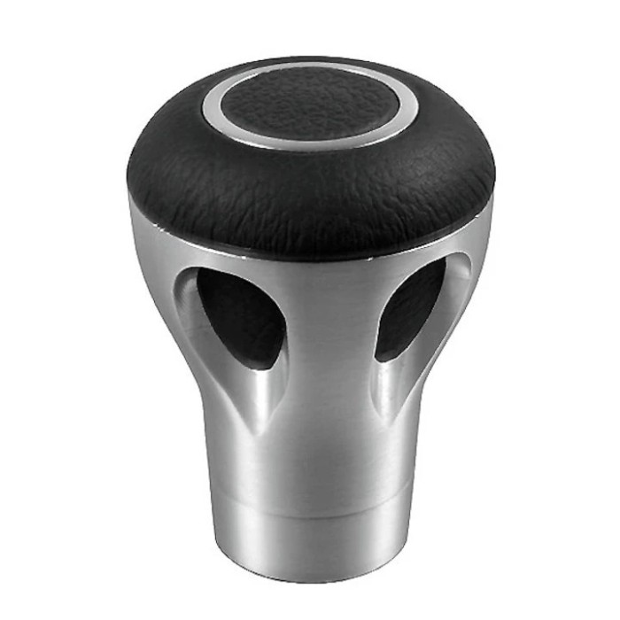 Nuca schimbator viteze, Lampa, Piele ecologica/Aluminiu, 15 mm/31 mm, Argintiu/Negru