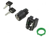 Comutator rotativ cu cheie 22mm 3 NO negru