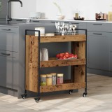 vidaXL Troler de Bucătărie Lemn vechi 70 x 30 x 82 cm Lemn compozit 879624