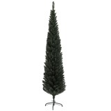 HOMCOM Brad de Crăciun Artificial &Icirc;nalt de 195 cm cu 390 Crengi, &Icirc;ngust și Spațiu Economic, &Oslash;55x195 cm, Verde | Aosom Romania