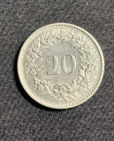 Moneda 20 rappen 1971 Elvetia, Europa