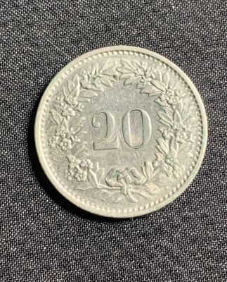 Moneda 20 rappen 1971 Elvetia foto