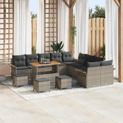 vidaXL Set de canapele pentru grădină 14 pcs Gri 110 x 55 x 71 cm 3364153 foto