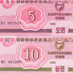 Coreea de Nord Korea North Set 5-10 Chon 1988 P 32-33 UNC