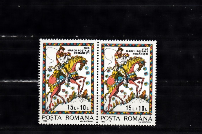 A11 TX9 14 - 1993 - Ziua marcii postale romanesti - pereche de doua