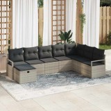 Cumpara ieftin Set de canapele pentru grădină 8 pcs Gri deschis Rattan poli