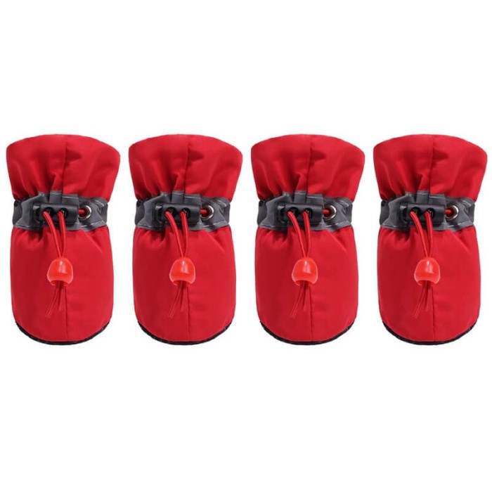 Set ghetute botosei Edman Protector Walker Care, pentru caini, marimea XL, Rosu, 4 bucati